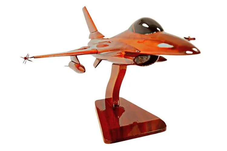 F-16 Falcon Natural Wood Aircraft Model--Aviator Sunglasses-Premium Wood Designs