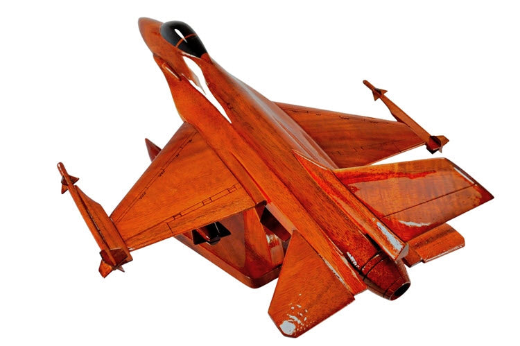 F-16 Falcon Natural Wood Aircraft Model
