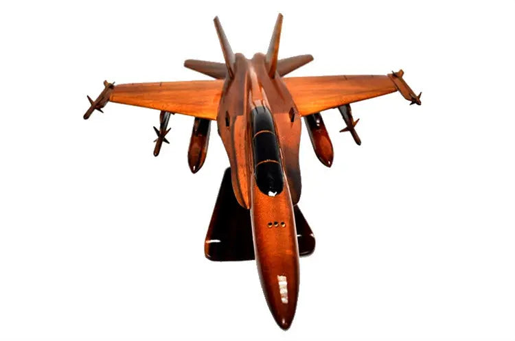 F-18 Hornet Natural Wood Aircraft Model--Aviator Sunglasses-Premium Wood Designs