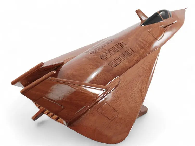 F-19 Stealth Fighter Natural Wood Aircraft Model--Aviator Sunglasses-Premium Wood Designs
