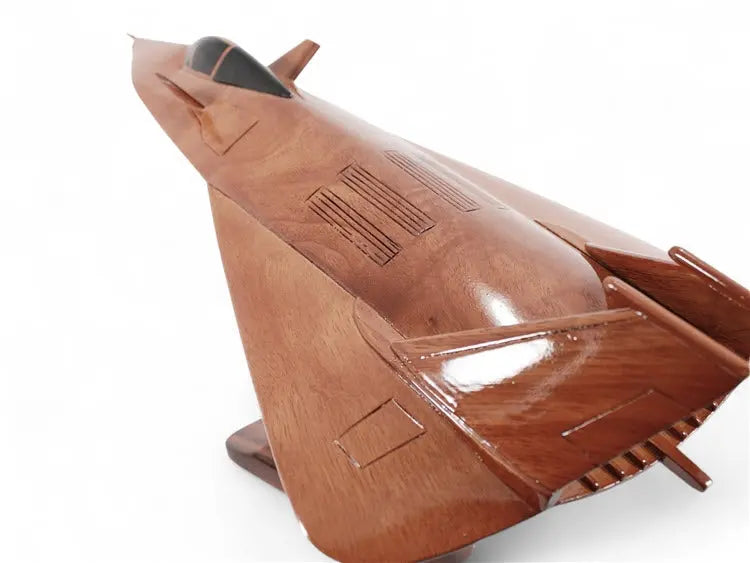 F-19 Stealth Fighter Natural Wood Aircraft Model--Aviator Sunglasses-Premium Wood Designs