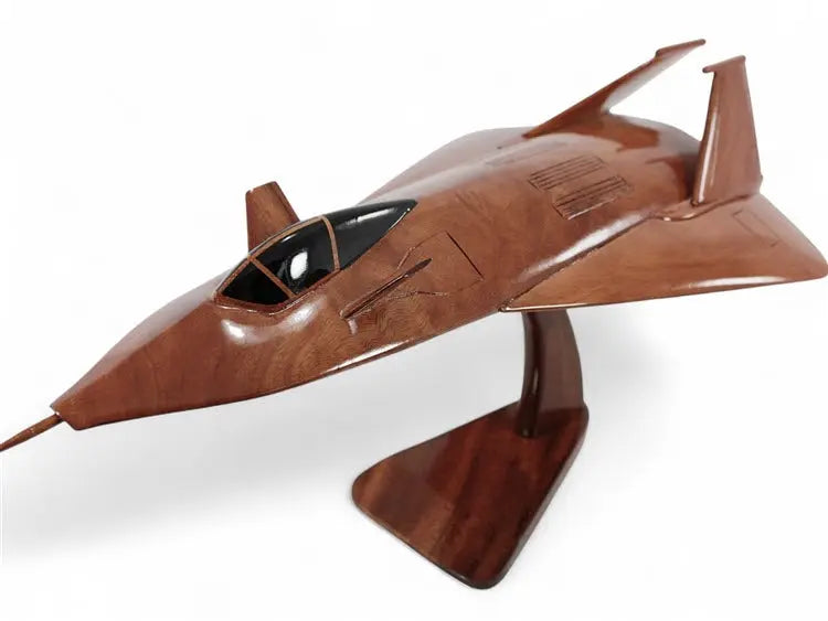 F-19 Stealth Fighter Natural Wood Aircraft Model--Aviator Sunglasses-Premium Wood Designs