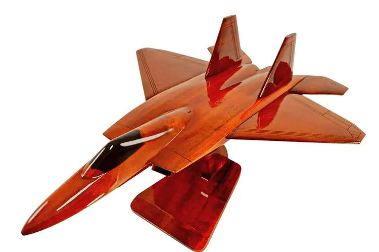 F-22 Raptor Fighter Natural Wood Aircraft Model--Aviator Sunglasses-Premium Wood Designs
