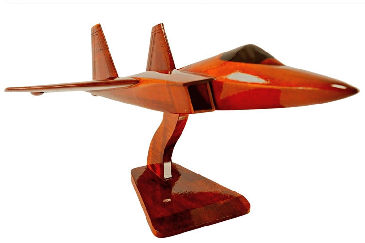 F-22 Raptor Fighter Natural Wood Aircraft Model