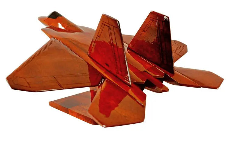 F-22 Raptor Fighter Natural Wood Aircraft Model--Aviator Sunglasses-Premium Wood Designs