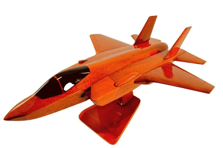 F-35 Lightning II Fighter Natural Wood Aircraft Model--Aviator Sunglasses-Premium Wood Designs