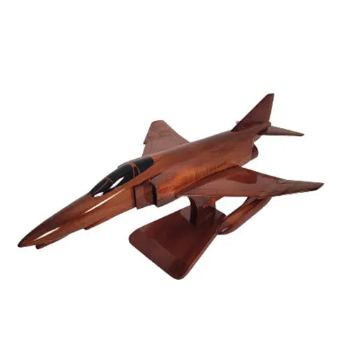 F-4 Phantom Fighter Natural Wood Aircraft Model--Aviator Sunglasses-Premium Wood Designs