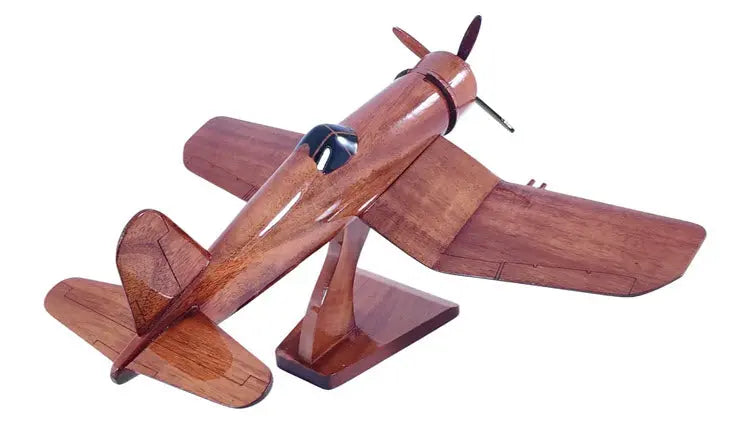 F-4U Corsair Fighter Natural Wood Aircraft Model--Aviator Sunglasses-Premium Wood Designs