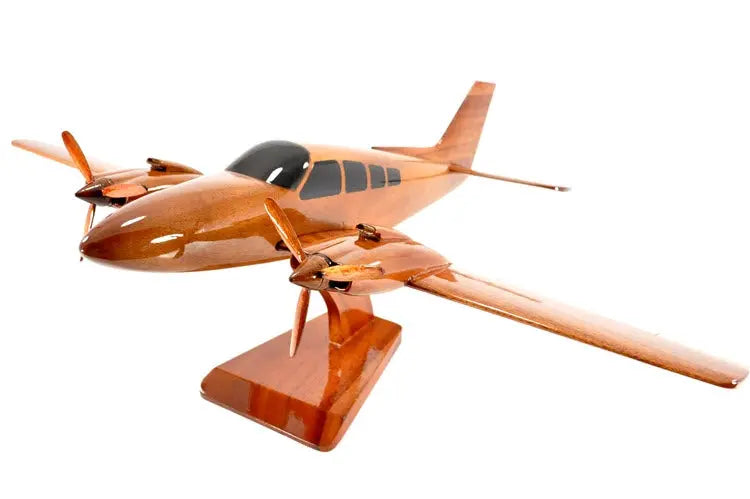 Beechcraft Baron G-58 Airplane Natural Wood Aircraft Model--Aviator Sunglasses-Premium Wood Designs
