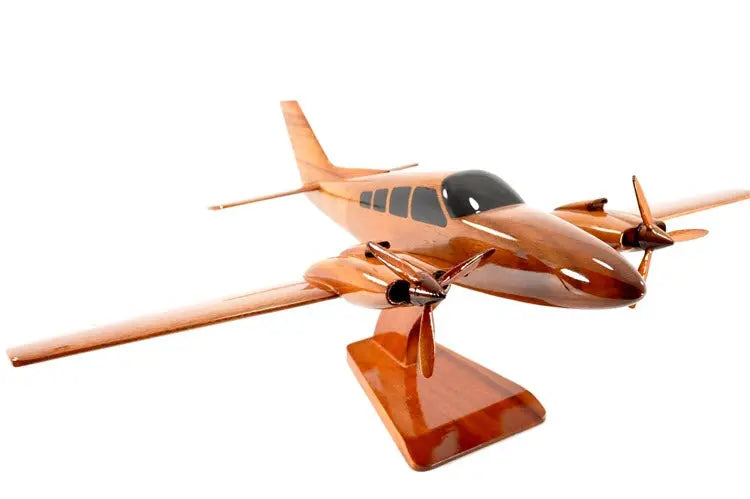 Beechcraft Baron G-58 Airplane Natural Wood Aircraft Model--Aviator Sunglasses-Premium Wood Designs