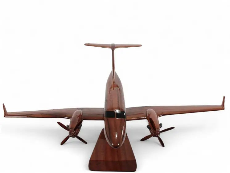 Beechcraft King Air 350 Airplane Natural Wood Aircraft Model--Aviator Sunglasses-Premium Wood Designs