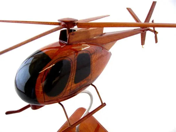 MD-530 Cayuse Helicopter Premium Natural Wood Helicopter Model--Aviator Sunglasses-Premium Wood Designs