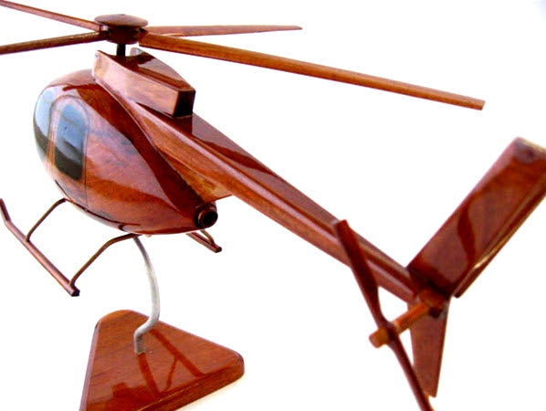 OH-6 Little Bird Helicopter Premium Natural Wood Helicopter Model