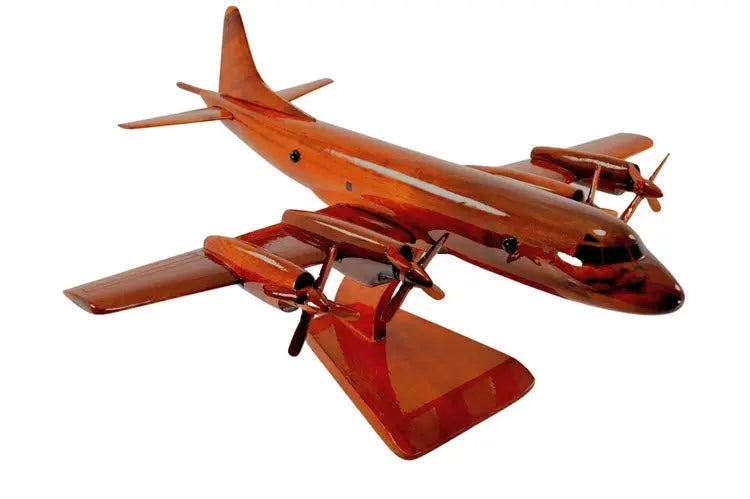 Lockheed P-3 Orion Natural Mahogany Wood Aircraft Model--Aviator Sunglasses-Premium Wood Designs