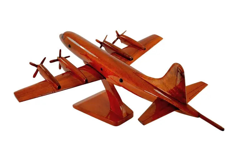 Lockheed P-3 Orion Natural Mahogany Wood Aircraft Model--Aviator Sunglasses-Premium Wood Designs