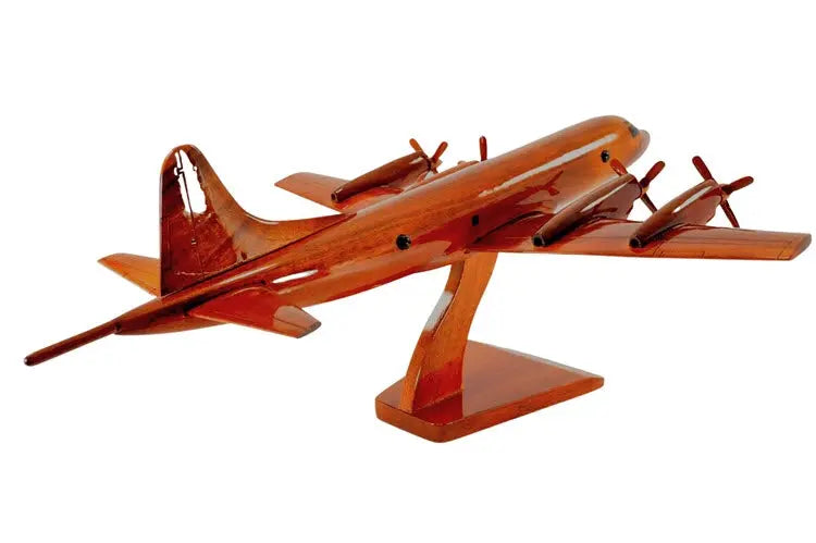 Lockheed P-3 Orion Natural Mahogany Wood Aircraft Model--Aviator Sunglasses-Premium Wood Designs