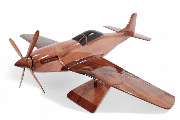 P-51 Mustang Fighter Natural Wood Aircraft Model