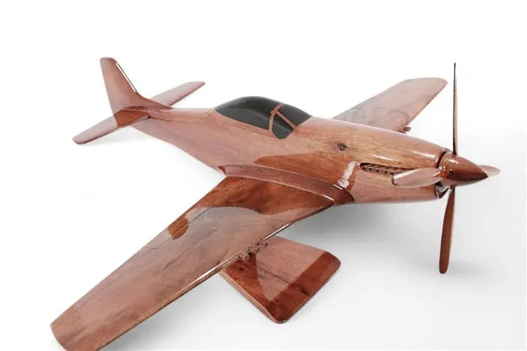 P-51 Mustang Fighter Natural Wood Aircraft Model--Aviator Sunglasses-Premium Wood Designs