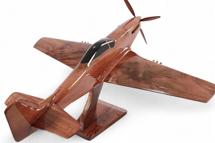 P-51 Mustang Fighter Natural Wood Aircraft Model--Aviator Sunglasses-Premium Wood Designs