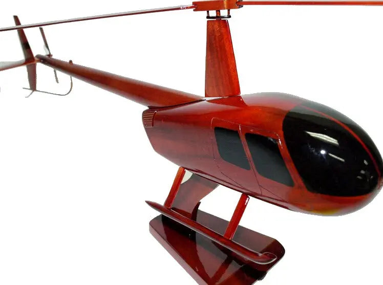 Robinson 44 Helicopter Premium Natural Wood Helicopter Model--Aviator Sunglasses-Premium Wood Designs