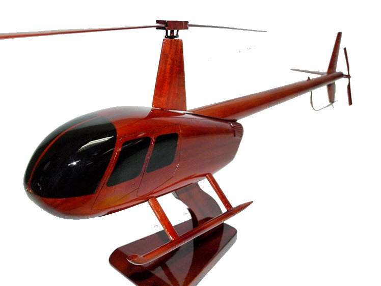 Robinson 44 Helicopter Premium Natural Wood Helicopter Model