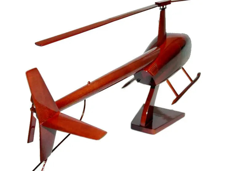 Robinson 44 Helicopter Premium Natural Wood Helicopter Model--Aviator Sunglasses-Premium Wood Designs