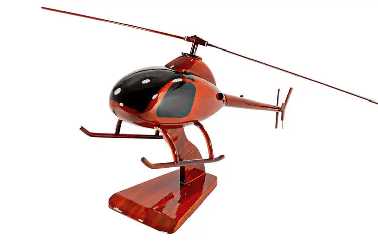 Rotorway Helicopter Premium Natural Wood Helicopter Model--Aviator Sunglasses-Premium Wood Designs