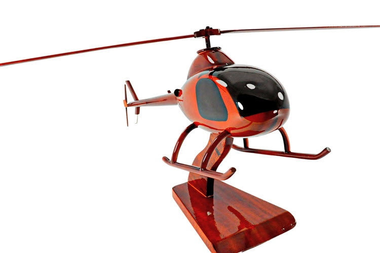 Rotorway Helicopter Premium Natural Wood Helicopter Model