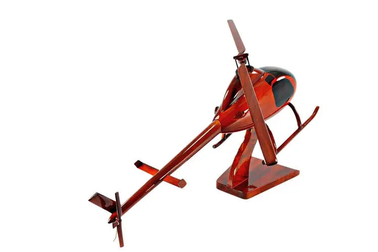 Rotorway Helicopter Premium Natural Wood Helicopter Model--Aviator Sunglasses-Premium Wood Designs