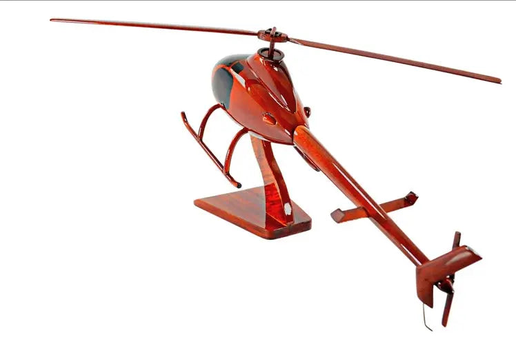 Rotorway Helicopter Premium Natural Wood Helicopter Model--Aviator Sunglasses-Premium Wood Designs