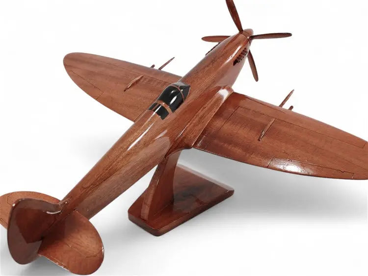 Spitfire Fighter Natural Wood Aircraft Model--Aviator Sunglasses-Premium Wood Designs
