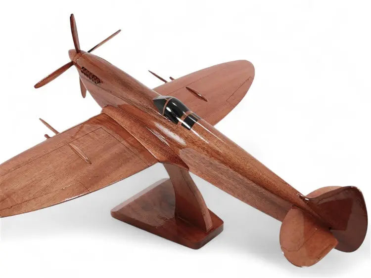 Spitfire Fighter Natural Wood Aircraft Model--Aviator Sunglasses-Premium Wood Designs