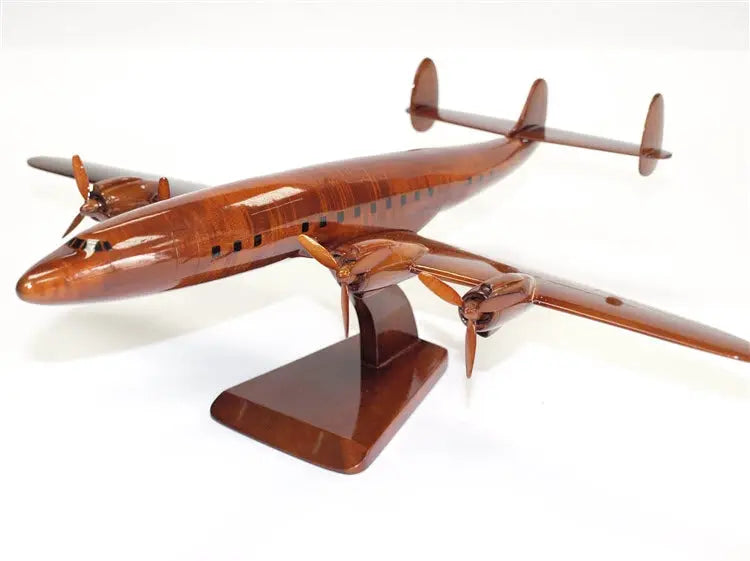 Super G Constellation Airliner Premium Natural Wood Aircraft Desk Model--Aviator Sunglasses-Premium Wood Designs