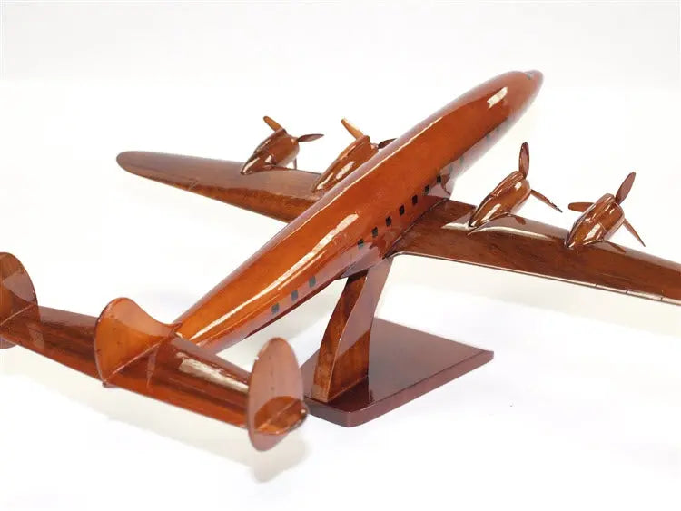 Super G Constellation Airliner Premium Natural Wood Aircraft Desk Model--Aviator Sunglasses-Premium Wood Designs