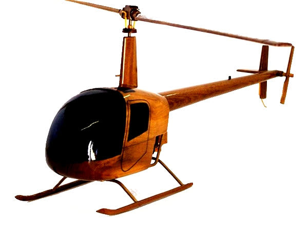 Robinson 22 Helicopter Premium Natural Wood Helicopter Model