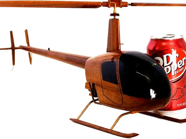 Robinson 22 Helicopter Premium Natural Wood Helicopter Model--Aviator Sunglasses-Premium Wood Designs