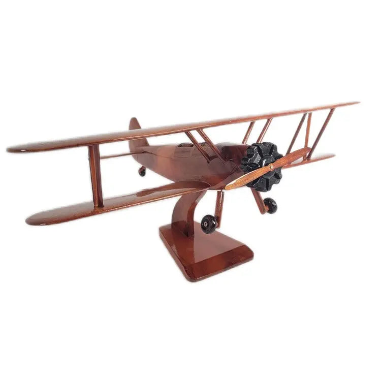 Boeing Stearman Kaydet Premium Natural Wood Aircraft Desk Model--Aviator Sunglasses-Premium Wood Designs