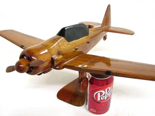T-6 Texan Natural Wood Aircraft Model--Aviator Sunglasses-Premium Wood Designs