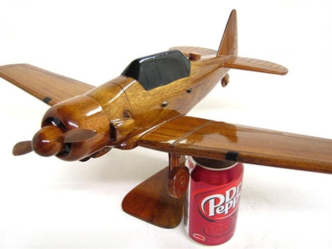 T-6 Texan Natural Wood Aircraft Model