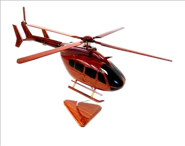 UH-72 Lakota Helicopter Natural Mahogany Wood Aircraft Model--Aviator Sunglasses-Premium Wood Designs