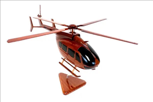 UH-72 Lakota Helicopter Natural Mahogany Wood Aircraft Model--Aviator Sunglasses-Premium Wood Designs