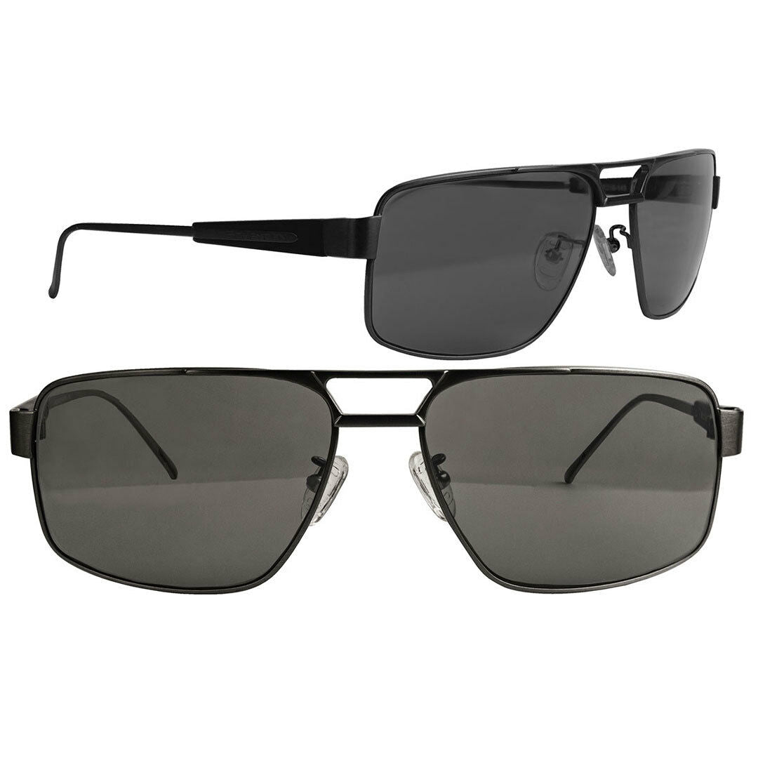 Gray Clamshell Case Scheyden C-130 Non-Polarized Sunglasses with Titanium Frame from Aviator-Sunglasses Grey Glass / Black Titanium / Polarized