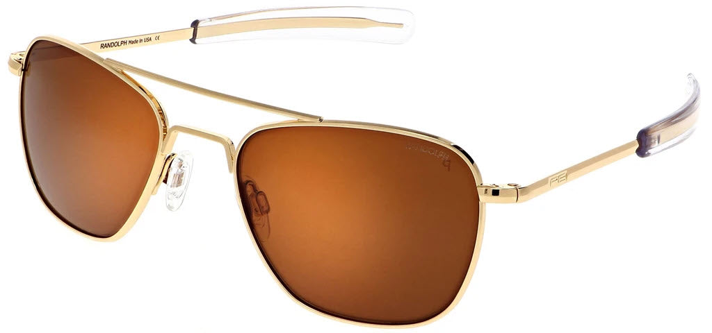 Sunglasses For Pilots and Aviation Enthusiasts-Aviator Sunglasses-John M. White-AF51632-Randolph Aviators-tan sunglass lenses