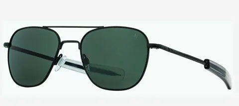 AO Eyewear Original Pilot Black Frame 52mm, 55mm, or 57mm Gray Non-Polarized Lens sunglasses