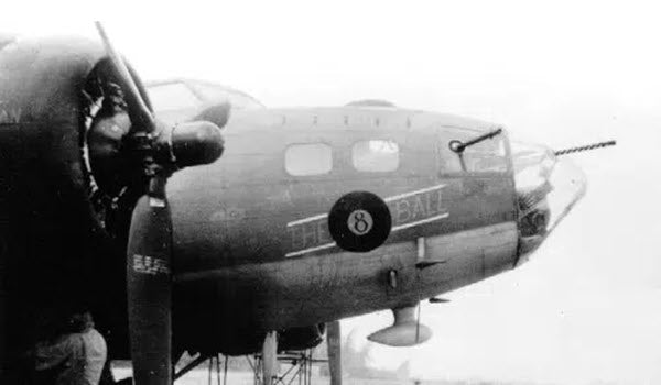 A photograph of the B-17 from WWII named The 8 Ball