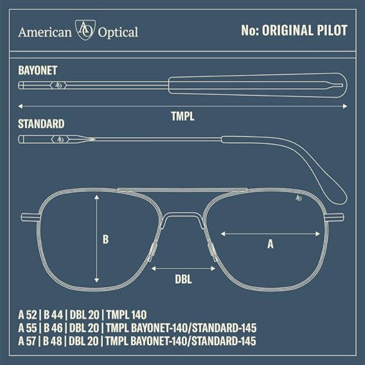 An image showing the construction details of AO Original Pilot Sunglasses