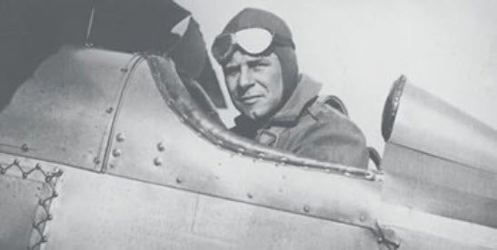 Aviation pioneer Jimmy Doolittle wearing AO military flight googles
