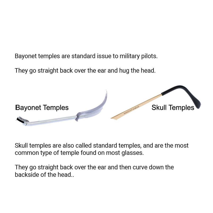 Bayonet vs Skull Aviator Temples For Sunglasses