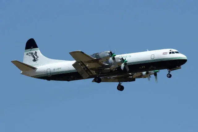Buffalo Airways Lockheed L188 Electra aircraft in flight