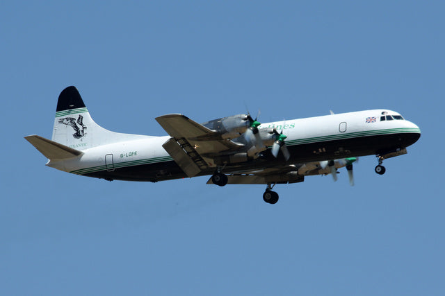 Buffalo Airways Lockheed L188 Electra aircraft in flight